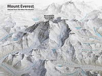 Mount Everest 3D Map (2020) by Tom Patterson. Original public domain image from Wikimedia Commons. Digitally enhanced by rawpixel.