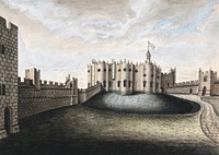 Alnwick Keep (1740–1819) vintage illustration by William Beilby. Original public domain image from Yale Center for British Art. Digitally enhanced by rawpixel.