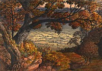 The Weald of Kent (1833-1834)  vintage illustration by Samuel Palmer. Original public domain image from Yale Center for British Art. Digitally enhanced by rawpixel.