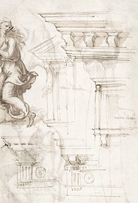 Architectural Sketches and a Figure (recto); Figure and Anatomical Sketches (verso). Original public domain image from The Metropolitan Museum of Art. Digitally enhanced by rawpixel.