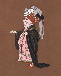 Ugly Duchess (costume design for Alice-in-Wonderland, 1915). Original public domain image from Smithsonian. Digitally enhanced by rawpixel.