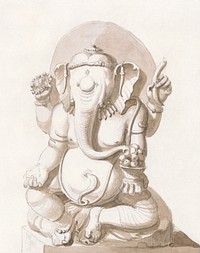 Ganesha, near Sita's Temple, Rangpur. Original public domain image from Yale Center for British Art. Digitally enhanced by rawpixel.