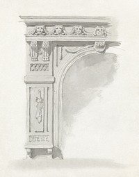 Sketch of an Ornamental Arched Entry. Original public domain image from Yale Center for British Art. Digitally enhanced by rawpixel.