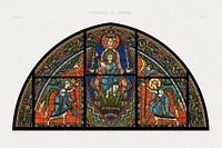 Monographia of the cathedral of Chartres, Chrome lithography of the stained glass window: The life of Jesus, Paris, Imprimerie imperiale, (1867). Original public domain image from Wikimedia Commons. Digitally enhanced by rawpixel.