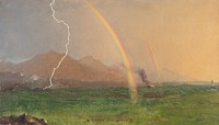 Thunderstorm in the Alps background by Frederic Edwin Church. Remixed by rawpixel.