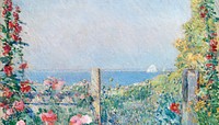 Flower field background by Childe Hassam. Remixed by rawpixel.