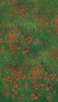 Red poppies field mobile wallpaper. Remixed by rawpixel.