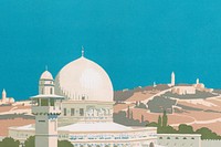 Jerusalem chromolithography art background. Remixed by rawpixel. 