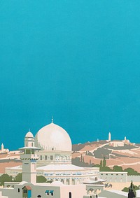 Jerusalem chromolithography art background. Remixed by rawpixel.