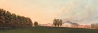 Oil painting field banner. Remixed by rawpixel.