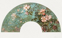 Flowers in a fan shape (1861–1897) chromolithograph art by L. Prang & Co. Original public domain image from Digital Commonwealth. Digitally enhanced by rawpixel.