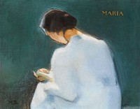 Maria (1909) oil painting by Helene Schjerfbeck. Original public domain image from Finnish National Gallery. Digitally enhanced by rawpixel.