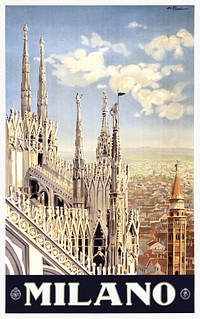 Milano (1890) chromolithograph art by Alessandro Pomi. Original public domain image from Library of Congress. Digitally enhanced by rawpixel.