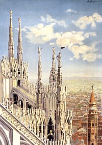 Milano (1890) chromolithograph art by Alessandro Pomi. Original public domain image from Library of Congress. Digitally enhanced by rawpixel.