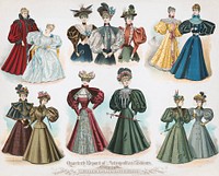 Quarterly report of metropolitan fashions. Winter (1895-1896) chromolithograph art. Original public domain image from Library of Congress. Digitally enhanced by rawpixel.