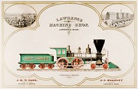 Lawrence Machine Shop, chromolithograph art by L.H. Bradford and Company. Original public domain image from Smithsonian. Digitally enhanced by rawpixel.