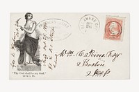 Union prisoner envelope (Oct. 26, 1864) vintage postage. Original public domain image from Smithsonian. Digitally enhanced by rawpixel.