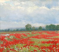 Landscape (1900) impressionism art by Lajos Csordak. Original public domain image from Web umenia. Digitally enhanced impressionism art by rawpixel.