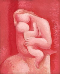 Motherhood (1930-1932) oil painting by Mikulas Galanda. Original public domain image from Web umenia. Digitally enhanced by rawpixel.