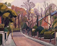 Cambrian Road, Richmond (1913-1914) oil paintin by Spencer Frederick Gore. Original public domain image from Yale Center for British Art. Digitally enhanced by rawpixel.