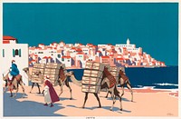 Jaffa: "Buy Jaffa Oranges" (1929) chromolithograph art by Frank Newbould. Original public domain image from Yale Center for British Art. Digitally enhanced by rawpixel.