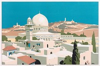 Jerusalem (1929) chromolithograph art by Frank Newbould. Original public domain image from Yale Center for British Art. Digitally enhanced by rawpixel.