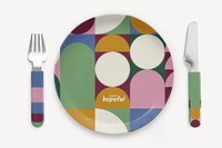 Retro bauhaus baby dish mockup psd