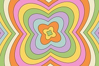 Groovy psychedelic flower background, retro abstract pattern vector