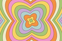 Groovy psychedelic flower background, retro abstract pattern