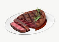 3D beef steak , collage element psd