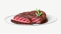 3D beef steak , collage element psd