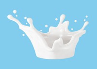 3D milk splash, collage element psd