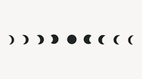 Moon cycle black silhouette desktop wallpaper