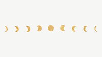 Golden moon cycle collage element psd