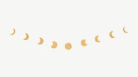 Moon cycle curve collage element psd