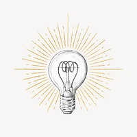 Light bulb vintage illustration remix