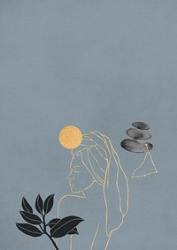 Woman line art, spa   background