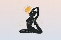 Woman doing yoga, gradient background