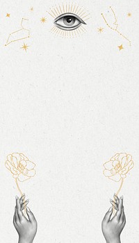 Spiritual illustration & line art, aesthetic iPhone wallpaper