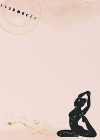Woman doing yoga, pink background