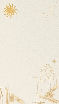 Woman line art, aesthetic  iPhone wallpaper