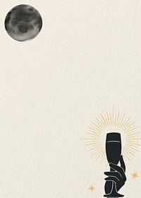 Champagne and moon illustration background