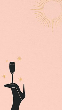 Party drinks silhouette, pink iPhone wallpaper