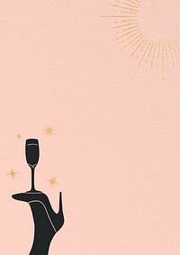 Party drinks silhouette, pink background