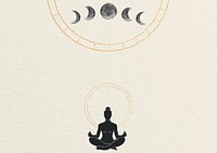 Meditation silhouette, spiritual illustration background