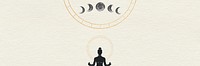 Meditation silhouette, spiritual beige background