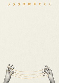 Hands illustration, white textured background