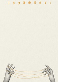 Hands illustration, moon cycle background