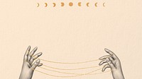 String hand illustration, spiritual desktop wallpaper