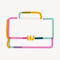 Colorful briefcase pop doodle line art vector